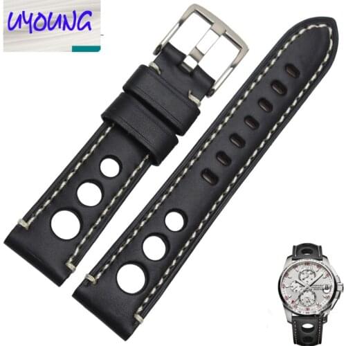 UYOUNG Leather watch with classic series of mens black brown soft leather 20MM For Tisot