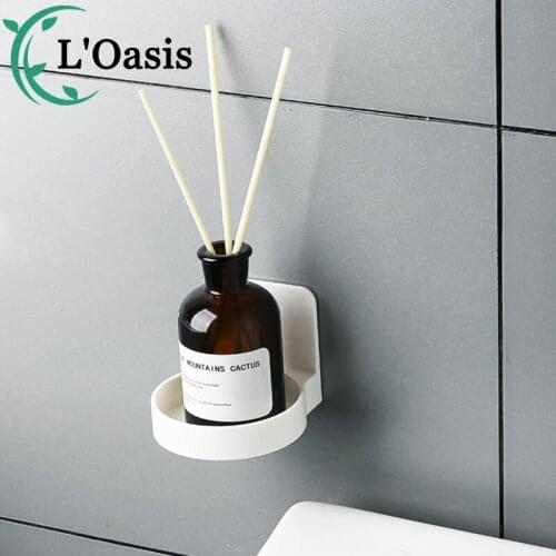 Wall-mounted Plastic Storage Box Round Jewelry Cup Bottle Bathroom Storage Rack Wall Shelf Bathroom Accessories