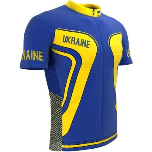 2021 new ukraine mens full zipper bicycle short-sleeved cycling jersey