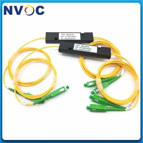 20/80,1X2 FBT Fiber Coupler,SM,Dual Window,1310/1490,2.0mm,1M,ABS Pacakge:90*20*10,SC/APC,1*2 Double Window Fiber Optic Splitter