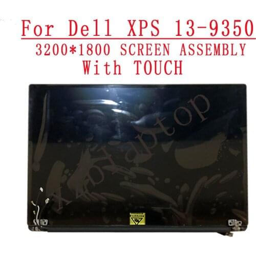 Original For Dell XPS 13 9350 9360 13.3" 3K LCD Touch screen assembly Display 3200*1800 07TH8V P54G P54G002 Silver