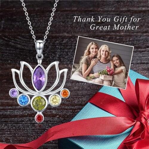 YSH New 100% 925 Sterling Silver Chakra Necklace Healing Crystal Pendant Necklace Jewelry for woman Birthday Gifts Free Shipping