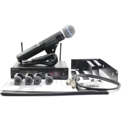SLX24/BETA58 UHF Professional Handheld Wireless Microphone System with Rack Mounting Bracket Rack Kits Microfone