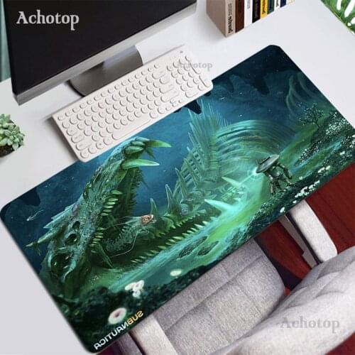 Subnautica Mouse Pad 900x400 Rubber Locking Edge Mousepad XXL Large PC Gaming Accessories Laptop Padmouse Keyboard Play Mats