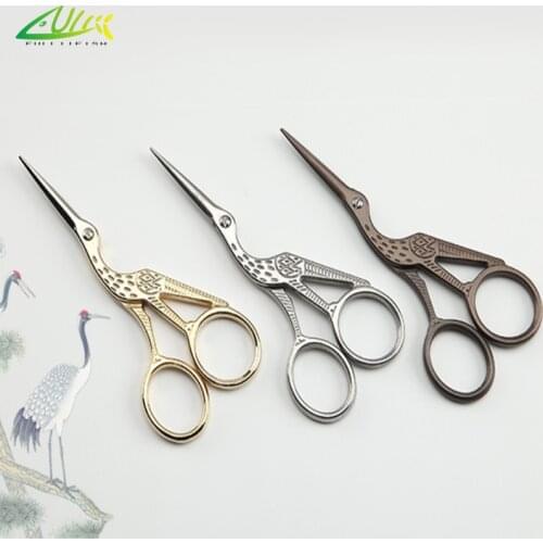 FULLIIFISH Crane Bird Pointed Fly Fishing Scissor Sharp Colors Stainless Steel Vintage Classic Scissors Durable Fly Tying Tools