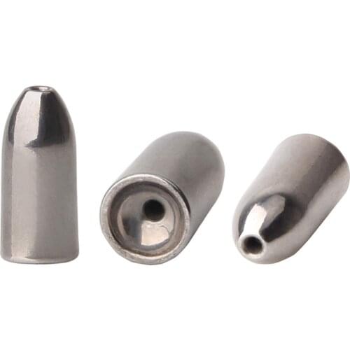 Hyaena 5pcs 100% Tungsten Bullet Fishing Sinker For Texas Rig Silver Plastic Worm Inline Weights Casting Barrel Sinkers