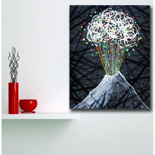 Wxkoil Fashion Graffiti Art Volcano Wall Art Canvas Painting For Living Room Home Decor Oil Painting Wall Art Picture Unframed