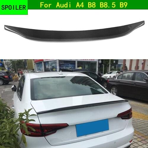 For A4 Carbon Fiber Rear Spoiler Boot Duck Wings for Audi A4 B8 B8.5 B9 Sedan 2009 - 2018 Car Sticker rear Spoiler Car Wing