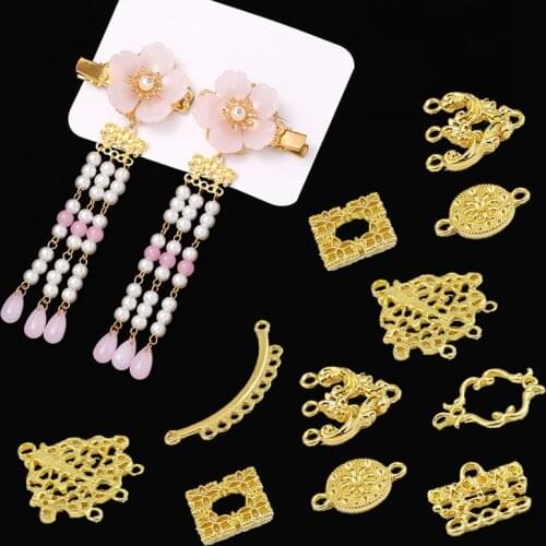 DIY Ancient style Hanfu Hairpin Hairpin Step Shaking Manual Material Alloy Square Connection Findings