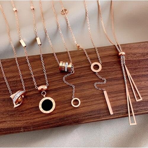 Necklace Women Pendant Aesthetic Female Popular Now Alloy Vintage Classic Casual All Occasions Chain Korean Fashion