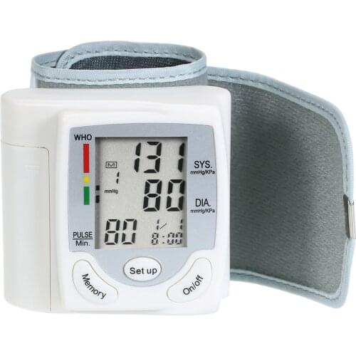 LCD Display Blood Pressure Monitor Tonometer Tensiometer Automatic Digital Pulsometer Sphygmomanometer Family Diagnostic-Tool