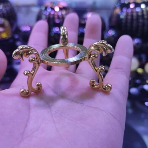 1pcs Crystal ball base metal bracket gold plated metal ball base random color