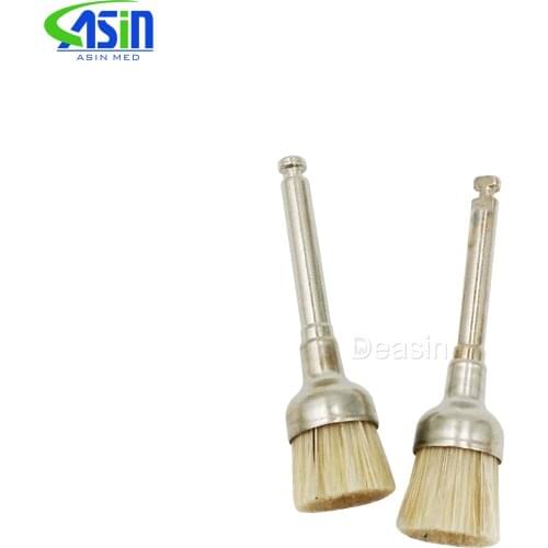 100pcs Dental Materials metal shanks Bristle Polishing Brush Flat Brush Bender Polishing Brush