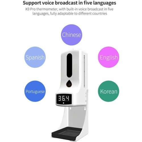 1000ml K9 Pro Wall-mounted thermometer with Soap Dispenser,with alarm,suitable for use in offices,schools and communitie