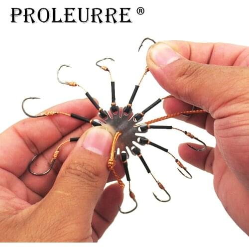 2pcs/lot Explosion String Hook Prevent Winding Lines with Hose 8 Carbon Steel Hooks Fishhooks for Fishing Flap Pesca