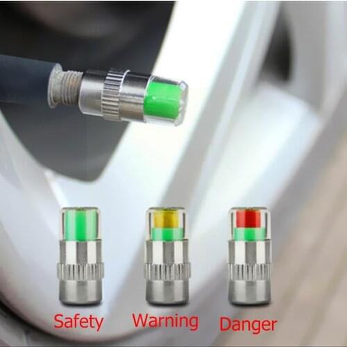 4PCS High Quality Display Cars Tire Pressure Monitor Valve 3 Tool Indicator Cap Alert Y7I3 Color O0C4 Tire T5H6