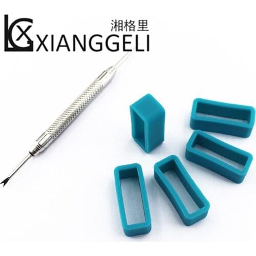 5pcs Pine Orchi Silicone Bezel Watch Accessories Strap Activity Ring14mm16mm18mm19mm20mm22mm24mm26mm28mm30mm Silicone Strap Loop