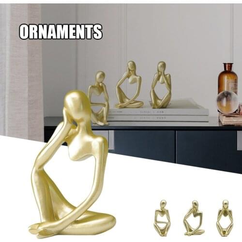 Resin Thinker Style Abstract Sculptures Statue Collectible Figurines Modern Home Office Bookshelf Desktop Decor SAL99