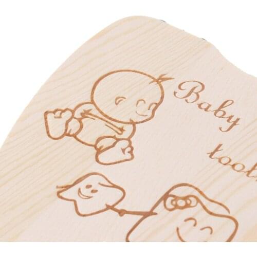 Baby Tooth Box Wooden Milk Teeth Organizer Storage Boys Girls Save Souvenir Case 900C