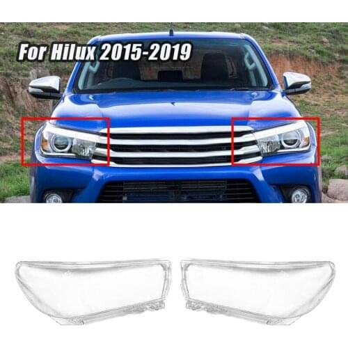 For Toyota Hilux 2015 2016 2017 2018 2019 Side Car Headlight Cover Transparent Lampshade Shell Lens Glass