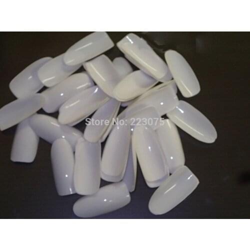 Hot 5bags/lot Oval white french salon nail art tips full cover acrylic nails