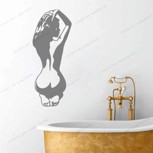 Art Naked Nude Woman Sexy Butt Adult Wall Sticker Vinyl Decal Wallpoof Bedroom Wall Decoration Removable Body Art Mural CX1247