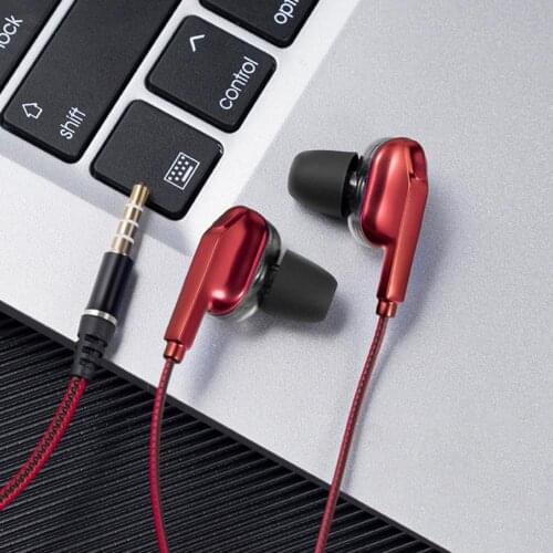In-Ear Wired Earphone Dual Dynamic Coil 4-Speaker Stereo Headphone Earbuds Decor