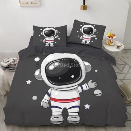 Cartoon Astronaut Bedding Set Cute 3d Duvet Cover Set Comforter Bed Linen Twin Queen King Single Size Home Decor Children Gift