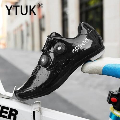 YTUK Double Buckles Cycling Shoes MTB Road Bike Shoes Breathable Luminous Self-Locking Bicycle Shoes Professional Cycling Sports