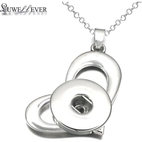 Fashion Interchangeable Flower Heart Ginger Necklace 071 12mm 18mm Snap Button Pendant Necklace Charm Jewelry For Women Gift