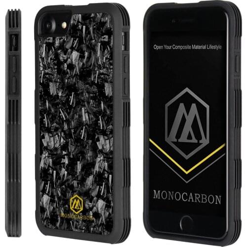 MONOCARBON Forged Carbon Fiber Case for iPhone 7 8 7 Plus 8 Plus 7+ 8+ - Carbon Fibre Case Shockproof Drop Tested