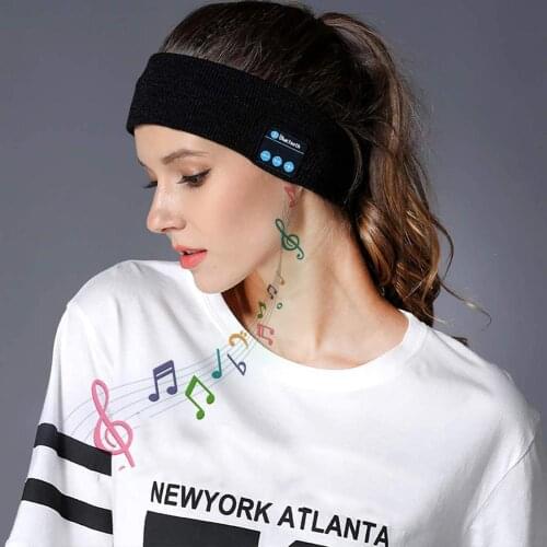 Bluetooth Music Headband Sport Running Sweatband Knitted Sleeping Headwear Headphone Speaker Headset Gym Fitness Head Band