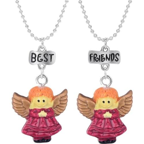 New Christmas Angel Necklace Set For Friend Gift Jewelry 2 Pieces/Set