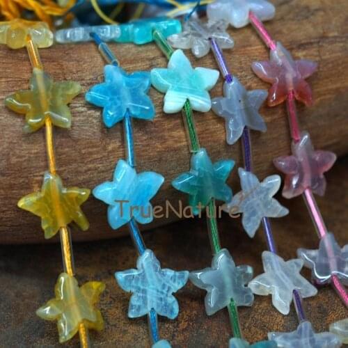 Wholesale Mix Color Crackled Agates Loose Beads Lovely Starfish Flat Flower Agates Full Strands Beads In 21 mm PM6615