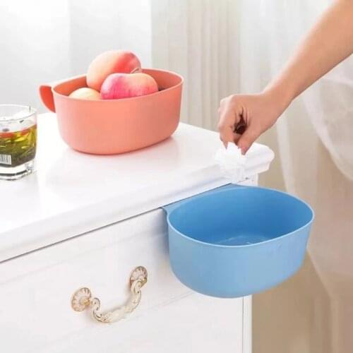 Plastic Cabinet Door Hanging Storage Box Trash Can Waste Bin Garbage Basket Kitchen Tool Household Cleaning Tools