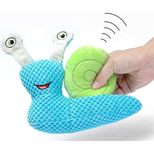 Plush Interactive Pet Dog Cleaning Teeth Molar Training Biting Sounding Toy Puppy Snail Bite-Resistant Cat Chew Squeak Toys