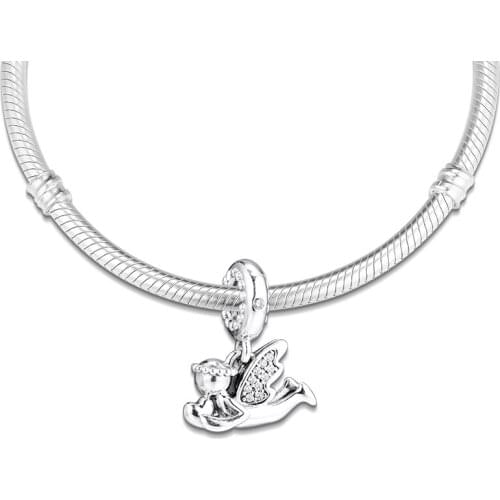 Fits for Pandora Beads Bracelets 100% 925 Sterling Silver Jewelry Angel of Love Charms Free Shipping