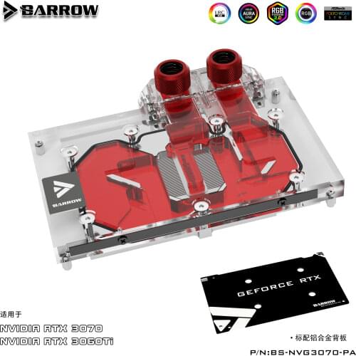 BARROW Full Cover water block Graphics Card Block use for NVIDIA RTX 3070/3060Ti GPU card block Founder Edition 5V Header A-RGB