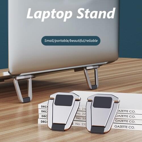 2pc Mini Portable Invisible Laptop Stand Adjustable Cooling Holder Foldable AntiSlip Multifunctional Bracket for Laptop Notebook