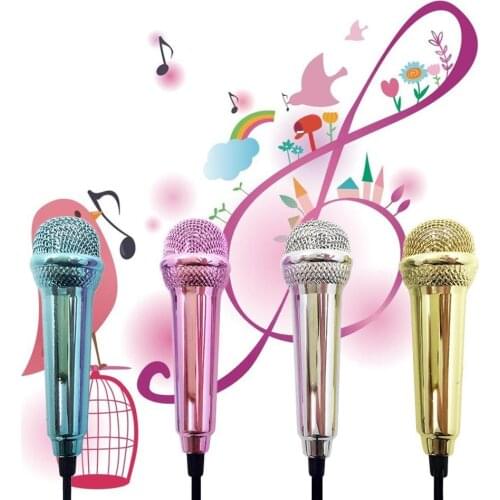 Portable Aluminum Alloy Mini 3.5mm Wired Microphone for Mobile Phone Tablet PC Laptop Speech Sing Karaoke