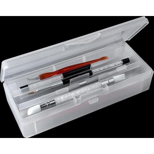 Transparent Double-layer Nail Art Pen Storage Box Manicure Makeup Tool Organizer Holder New