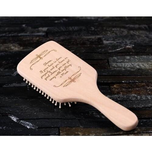Customize any text wedding bridesmaid bride hair brushes, personalize Engraved birthday mothers day hair brush Christmas gifts