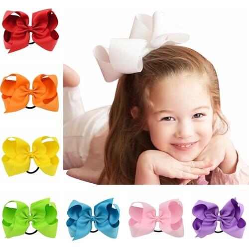 Hair Bands for Children Hair Bows Rope Rubber Curled Flower Bow Hair Tie 6 Inches Fashion Hot Sale Hair Tie Headdress Accessory