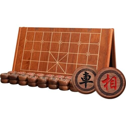 Luxury Fold Board Chess Portable Large Sculpture Chess Set Palisander Wooden Pieces High-end Xadrez Jogo Family Games EK50QL