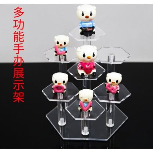 Hexagon Fashion Jewelry Stand Earring Ring Bracelet Necklace Acrylic Holder Display Watch Jewelry Storage Organizer Showcase Dis
