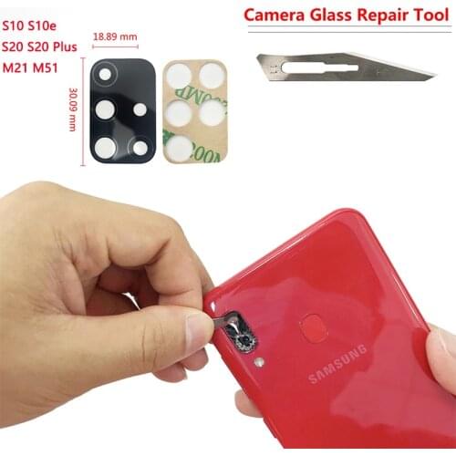 2pcs For Samsung A10 A20 A30 A50 A40 A60 A70 M10 M30 A30S A50S A70S A31 A71 A51 A21S Back Rear Camera Glass Lens With Adhesive