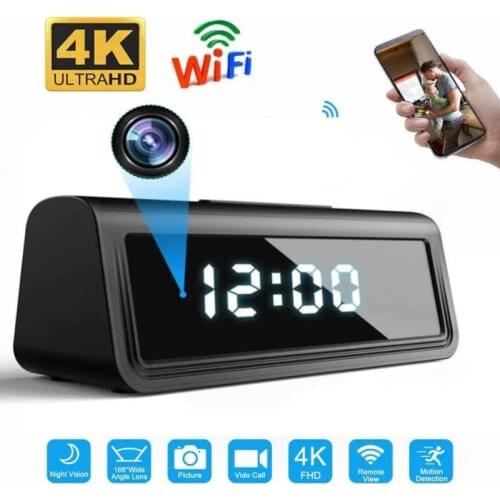 HDlivecam 4K Wifi Secret Clock Micro Camera Espia AP Recorder Security Cam IR Night Vision Motion Detect Camcorder Micro Camera