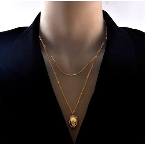 Inserts No fading Titanium stainless steel double Octopus Necklace fashion charm pendant Collarbon Light luxury gift women jewel