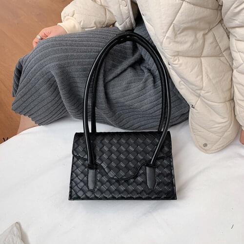Underarm Shoulder Bag Female Designer Women Bag Baguette Bag Handbag Retro Fashion PU Leather 2021 New Weave Simple All-match