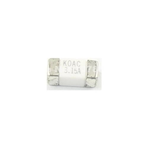 100pcs KOA KOAC SMD SMT 1808 3.15A 125V Surface Mount Board Fuse CCF1N3.15TTE